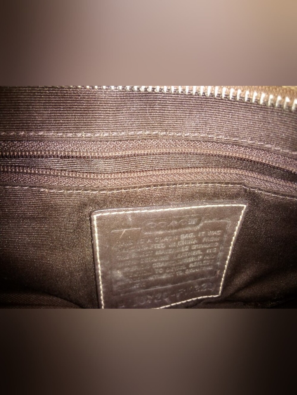 Coach Brown Signature Canvas Tote with Dark Brown Leather Trim - Picture 12 of 16